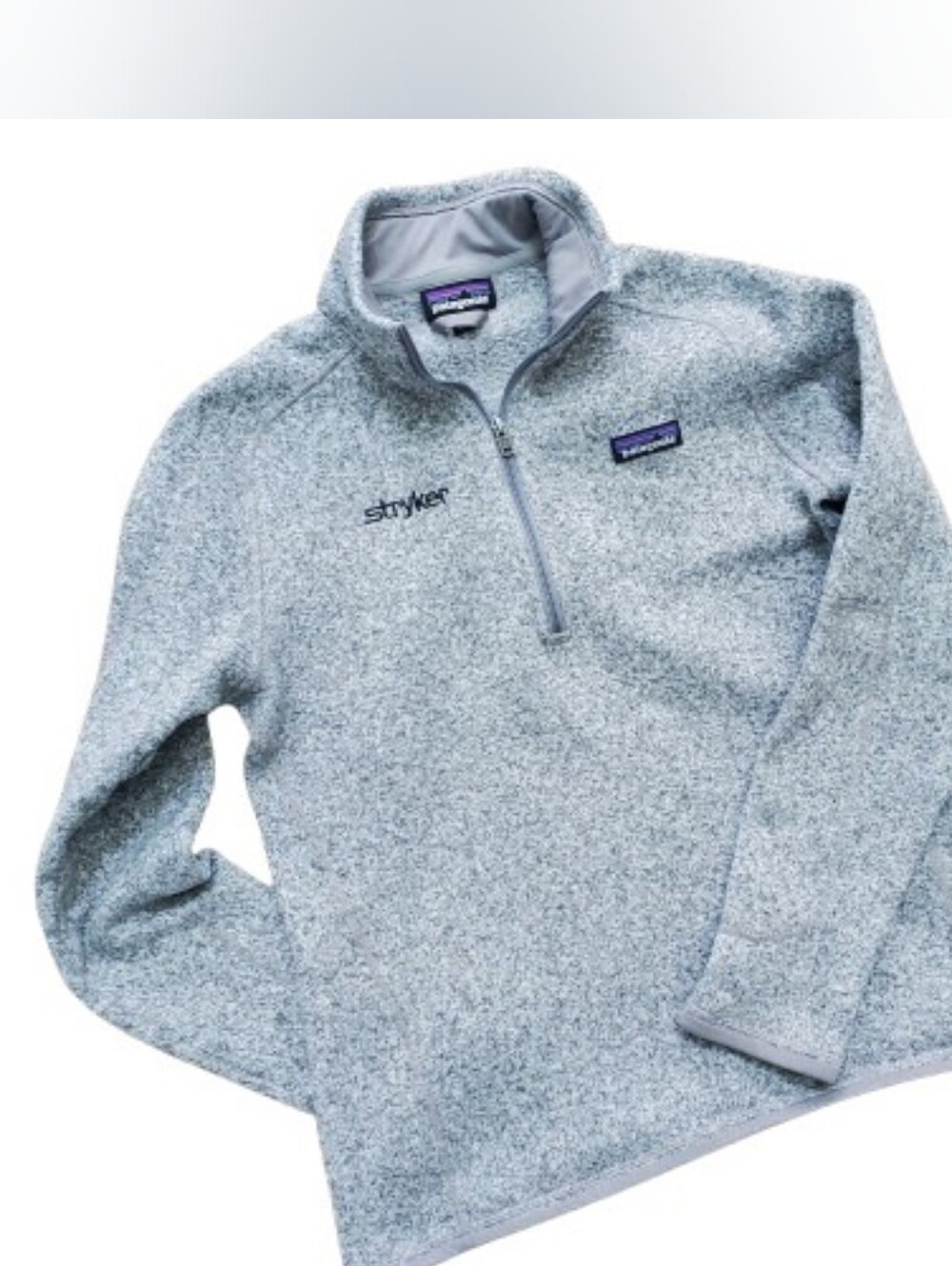 Patagonia Light Gray Quarter-Zip Fleece Pullover Size Medium
